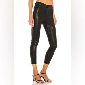 L' Agence Margot Skinny Metro Coated Jeans in Black - Size 28